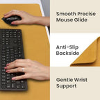 Full Grain Leather Desk Pad, Mustard Yellow, L (27.6 x 11.8 inch) - Image 5