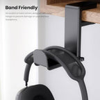 Rotating Headphone Stand Gaming Headset Stand with 360 Degree Swivel&Cable Clip Organizer, Headphone Hanger Hook Under Desk Adjustable Clamp-on Headphone Holder(Pink) - Image 5