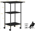 Black Large Printer Stand with Storage 3 Tier Rolling Printer Cart - Image 2