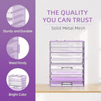 DALTACK 9-Tier Paper Letter Tray Desk Organizer with Handles, Mesh File Holder Organization, Paper Sorter Desk Organizer for Office Home School, Purple 2 Pack - Image 4