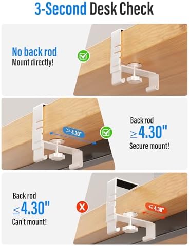 [Upgraded] Large Under Desk Cable Management Tray, Cinati Cable Management Under Desk No Drill, 28.4" Fabric Cord Hider for Wire Organizer, Cord Organizer for Office, Home - Supports Up to 30lbs White - Image 3