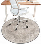 5FT Round Office Chair Mat for Hardwood Floor, Non-Slip Washable Trench by BESBLEE