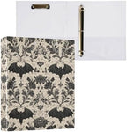 Gothic Bat Round Ring Binders Floral (6) 1.5 Inch 3 Ring Binder with Clipboard Holds 200 Sheets Office Home School - Image 2