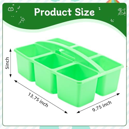 Lineshading 12 Pack Classroom Caddy with 6 Compartments(Rainbow Colors) - Image 2
