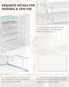 WALI Desk File Organizer, 6 Tier Desktop Paper Letter Tray Organizer with Drawer and 2 Pen Holders, Office Desk Accessories & Workspace Organizers for Office, Home Supplies(DO007DH-W), 1 Pack, White - Image 5
