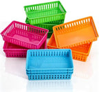 Classroom Storage Baskets, Small Plastic Basket Bin for Organizing, Colorful Storage Tray for Pencil, Paper, Desk, Shelf, Teacher, Student, School Home Office, 12 Pack, 10.2"L x 6.5"W x 2.4"H by LEGUMMY