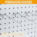 Funrous 100 Pack Hooks for Pegboard Stainless Steel Garage, 6 Inch - Image 5