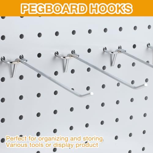 Funrous 100 Pack Hooks for Pegboard Stainless Steel Garage, 6 Inch - Image 5
