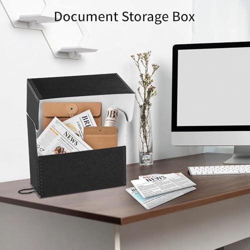 Lineco Archival Document Storage Box, Black, 12.5" x 10.5" x 5" - Image 6