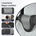 Coverado Car Headrest Pillow, Ergonomic Memory Foam Car Neck Pillow for Driving Seat with Adjustable Strap, Soft PU Leather Breathable Removable Cover Neck Support for Neck Pain Relief - Image 6