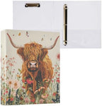 JIPONI 3 Ring Binder Cute Highland Cow 1 Inch Round Binders for Men Women Students, Cute File Organizer for Office School by JIPONI
