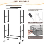 SUNALLY Kitchen Storage Cart with Drawers,Metal Snack Cart Organizer,Black - Image 6