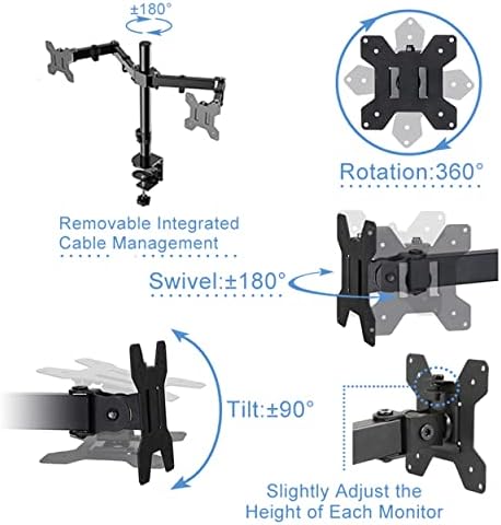 Rocelco 37.5" Height Adjustable Standing Desk Converter with Dual Monitor Mount and Anti Fatigue Mat -Slide Out Retractable Keyboard Tray -Sit Stand Tabletop Riser Workstation -Gray (R DADRG-DM2-MAF) - Image 5