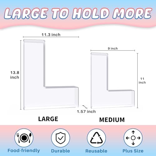 13.8" Extra Large Acrylic Letter Charcuterie Board Box, Reusable Fillable Letter Cake Candy Dish Display Serving Tray for Birthday Anniversary Party Decoration (L) - Image 2