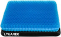 Gel Seat Cushion for Long Sitting - 17.5" x 15.5" x 2.4" (Extra Thick) by LYUANEC