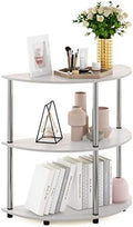 Furinno Frans Turn-N Half Round Console Table with Stainless Steel Tubes, White Oak, 15.6D x 31.1W x 30.8H in by Furinno-FitsYourSpaceFitsYourBudget