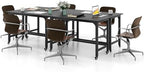 Giantex 8FT Conference Table, 4 PCS 48" Rectangular Mobile Meeting Room Desk with Removable Storage Bag & 2 Hanging Hooks, Rolling Modern Seminar Boardroom Table for Office Conference Room, Black - Image 3