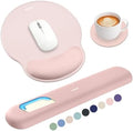 Sushret Mouse Pad and Keyboard Wrist Rest, 3-in-1 Gel Memory Foam Ergonomic Mouse Pad with Wrist Rest Set, Gaming Mousepad Arm Cushion Support for Computer Office Desk Accessories Cute Setup, Pink by Sushret