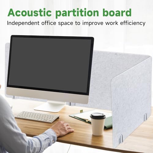Desk Privacy Panel Acoustic Divider Panel Portable Desk Partition Desk Divider Noise Visual Isolate Table Divider for Student Study Office Library (Gray-6, 23.6" x 23.6") - Image 4