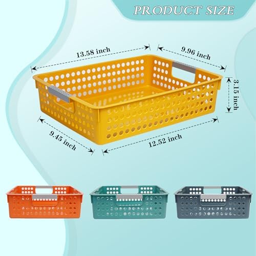 Soddeph A4 Paper Tray with Grip Handles, Plastic Book Basket - Image 2