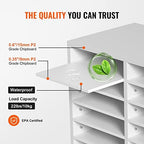 VEVOR Literature Organizers, 12 Compartments Office Mailbox with Adjustable Shelves, Wood Literature Sorter 20.4x12x16.1 inches for Office, Home, Classroom, Mailrooms Organization, EPA Certified White - Image 5