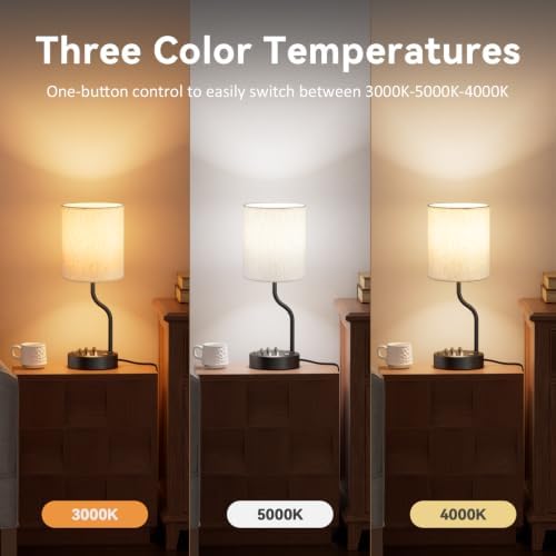 Fenmzee 18" Bedside Lamps for Bedroom Set of 2 - Table Lamp for Nightstand - Image 5