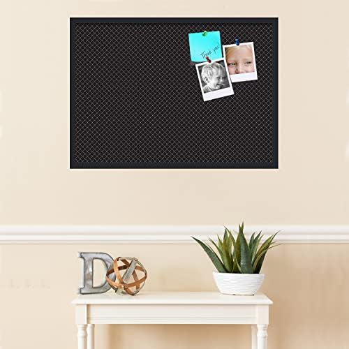 PinPix 34x24 inch Cork Bulletin Board. This Decorative Framed Pin Board Comes with Diamond Pattern in Black Design and Satin Black. Ideal for Home, Office Decor or School (PinPix-120) - Image 3