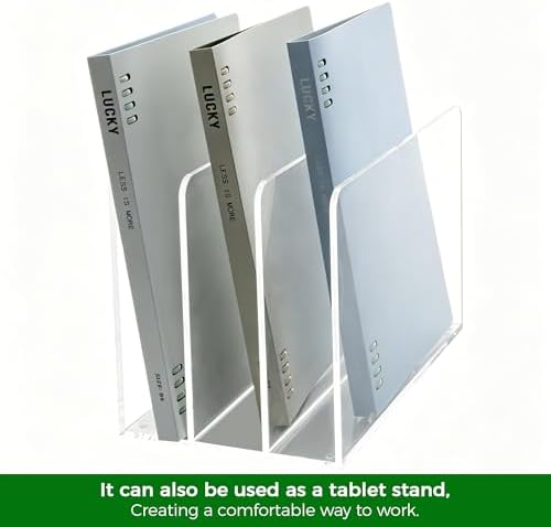 Acrylic Magazine File Holder, 3-Section A4 Desk Organizer - Image 6