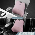 Skechers Air-Cooled & Memory Foam Lumbar Pillow,Lumbar Support Pillow for Office,Chair Lower Back Pain Relief Lumbar Pillow,Ergonomic Design Back Support Pillow for Office Chair,Car,Home,Travel,Pink - Image 4