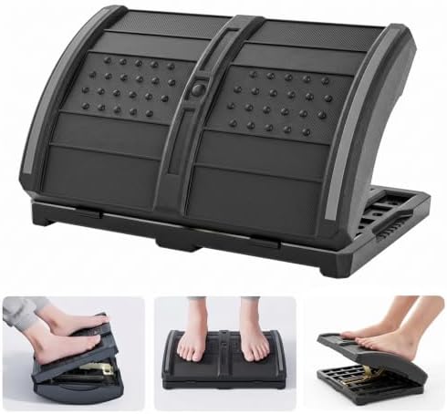 Foldable Foot Rest，Ergonomic Foot Rest Under Desk, 7-Level Foot Stool, Dual-Side Massage Surface, Under Desk Footrest for Office, Home, Car by JforSJizT