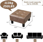 Joveco Small Ottoman Foot Stool,15" Square Upholstered Foot Rest with Legs - Image 2