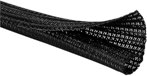 Kable Kontrol Braided Cable Sleeve Split Wrap 2" 25 Ft - Black by KABLEKONTROL%C2%AE