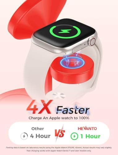 Hevanto 2026 3 in 1 Wireless Charging Station for Apple MagSafe Charger, 15W Fast Magnetic Mag-Safe Charger Stand for iPhone 17 16 15 14 13 12 Apple Watch AirPods Compatible with MagSafe, DeepRed - Image 4