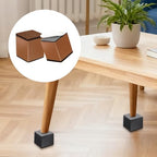 uxcell 4Pcs Self-Adhesive Furniture Risers, 2.36"x2.68" Square Heavy Duty Bed Lift Supports, Carbon Steel Table Sofa Risers with Felt Pads for Chair, Table, Sofa Legs, Leveling, Brown - Image 5