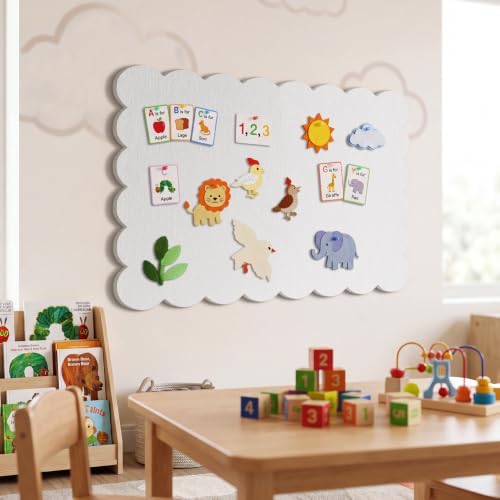 Scalloped Bulletin Board 40x30 inches, Decorative Felt Pin Board for Wall - Image 7