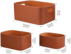 HofferRuffer Faux Leather Storage Baskets Bins with Velvet Lining for Organizing, Storage, Gifts, Set of 3 Nesting Shelf Baskets Decorative Storage Boxes for Home Organization (Brown) - Image 2