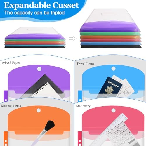 36 Pack Binder Folders with Pockets 11 Holes Expandable Dividers for 2/3/4 Ring Document Pouch with Label Loose-Leaf Transparent Binder Organizer for School Home Office - Image 4