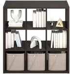 Furinno Simple 9-Cube Storage Organizer, Extra Thick Frame, Black Oak - Image 6