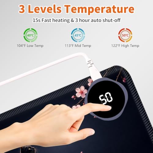 Heated Desk Pad & Mouse Pad, 3 Heat Levels, 3-Hour Auto Shut-Off - Image 5