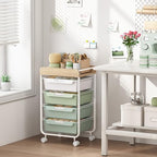 SYKIARIOL Rolling Storage Utility Cart with 4 Drawers,Art Cart,Green - Image 4