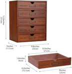 Small Wooden Drawers Wooden Box with Drawer, Brown 5 Wood Drawer - Image 3