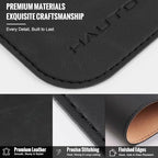 HAUTOCO Cork Desk Mat 48''x19.7'', Distressed PU Leather & Cloth Desk Pad - Image 5
