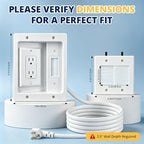 in Wall Cable Management Kit, TV Cable Hider Wall Kit, Hide Messy Wires, Recessed Outlet Box with 9.8FT Cord for Wall Mount TV, Home Theater, Cords Organizer, Living Room, Family Room, Office - Image 2