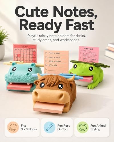 Note Toad Desk Organizer Sticky Note Holder, 3 Writing Templates - Image 2