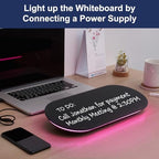 TSJ OFFICE Glass Desktop Whiteboard - 17 X 7 Inches Black Board Pink Light - Image 5