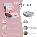 Office Chair Cushion with Adjustable Lumbar Support Pillow, Ergonomic Memory Foam Seat Cushion for Desk Chair, Tailbone Pressure Relief Cushion with Back Support Pillow for Car Seat - Image 4