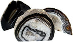 JIC Gem Black Agate Geode Bookends Rubber Bumpers Heavy Stoppers 4-6 Lbs - Image 3