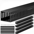 ZhiYo 2"H x 2.4"W Cable Management Raceway, 95in Under Desk Channel, Black by ZhiYo