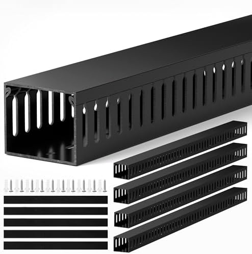 ZhiYo 2"H x 2.4"W Cable Management Raceway, 95in Under Desk Channel, Black by ZhiYo