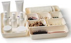 ISSEVE 8Pcs Silicone Drawer Organizer Trays for Bathroom, 4 Sizes, White by ISSEVE